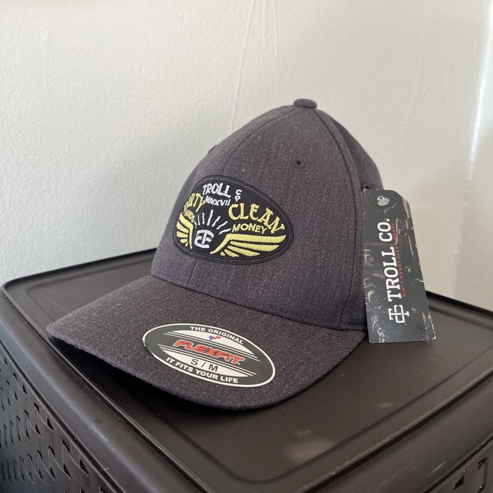 Troll Co. Firebird "Dirty Hands Clean Money" Curved Brim Snapback Cap- S/M NWT